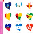 ÃÂ¡ollection of flags in the shape of a heart Royalty Free Stock Photo